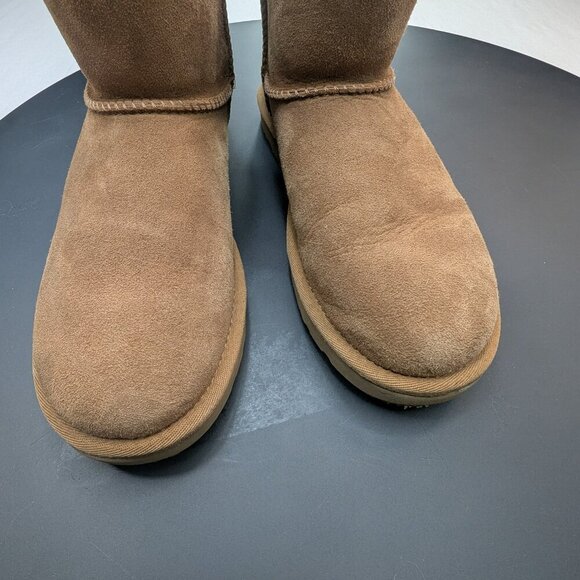 UGG Bailey Zip Mini Retro Fleece Women's Boots Chestnut 1112481-CHE Size 8 - Picture 3 of 10